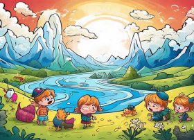 神话故事儿童画绘画作品、神话故事绘画作品简笔画