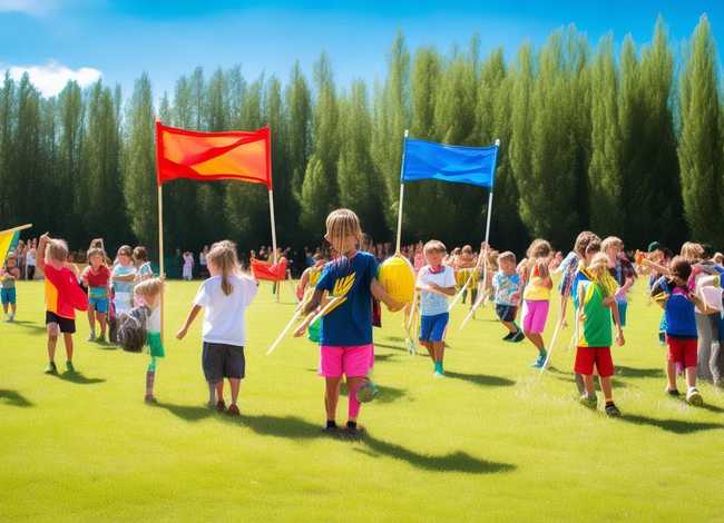 儿童运动游戏、儿童运动游戏腰旗