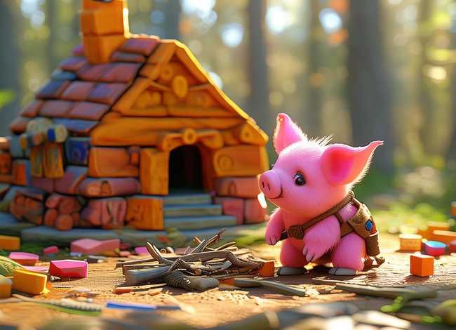 儿童童话故事小猪盖房子；少儿故事小猪盖房子