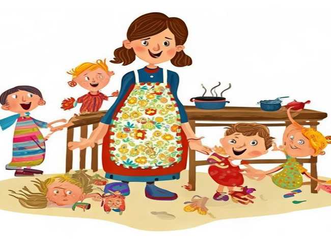 围裙妈妈简笔画儿童，围裙妈妈简笔画儿童版