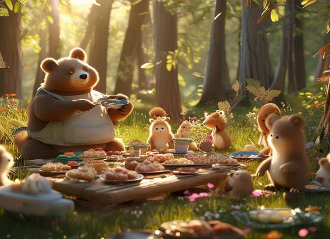 小熊请客故事；小熊请客故事内容