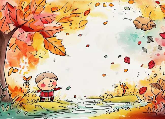 我和秋天的故事儿童画，我和秋天的故事简笔画