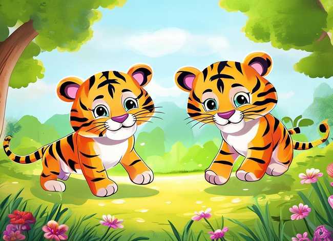 两只老虎幼儿故事书图片、两只老虎幼儿故事书图片大全