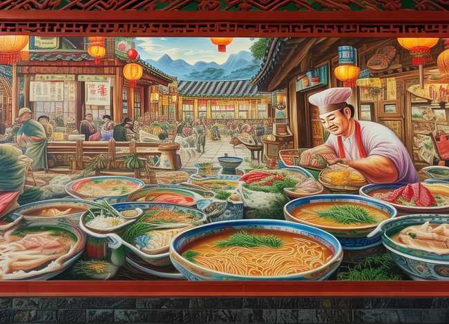 牛肉面的故事壁画图（牛肉面的故事壁画图片高清）