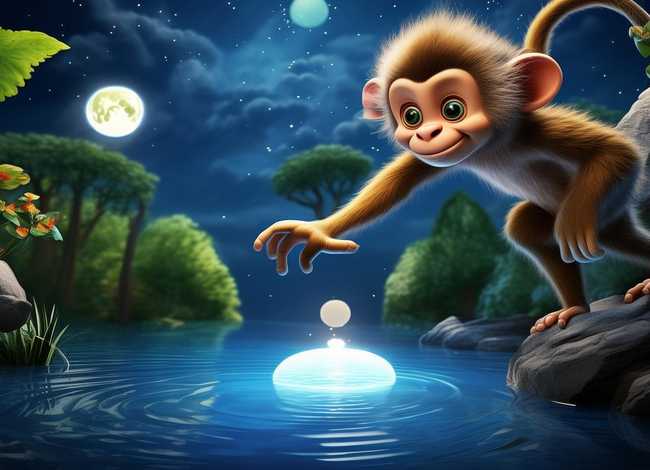 儿童故事大全猴子捞月亮；睡前故事幼儿故事大全猴子捞月亮
