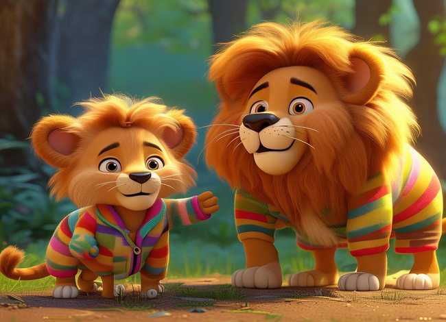 儿童故事可爱的狮子爷爷，儿童故事可爱的小狮子