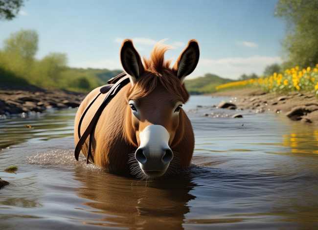 驴过河的寓言故事；驴过河的寓言故事和图片