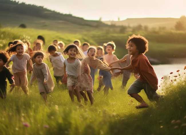 乡村儿童的真实故事 - 乡村儿童的生活无忧无虑
