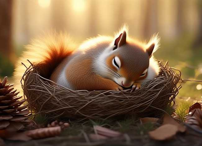 儿童故事松鼠睡觉 - 松鼠睡觉的故事