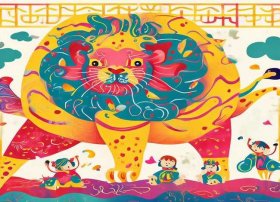 醒狮儿童画 醒狮儿童画模板