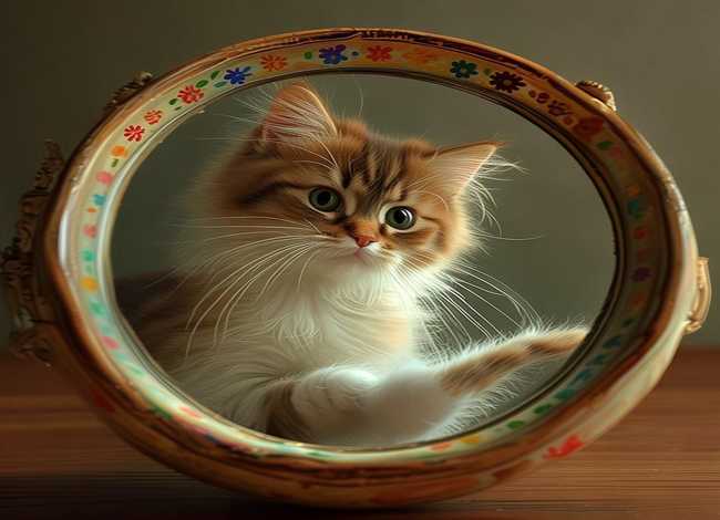 儿童故事镜子里的小花猫 - 幼儿故事镜子里的小花猫