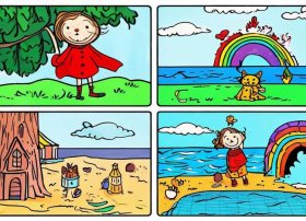 儿童四宫格绘本故事 四宫格绘本故事简笔画