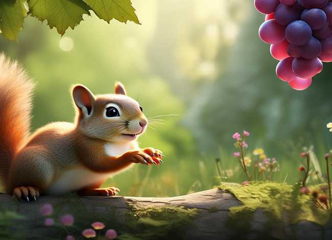 儿童故事松鼠与葡萄、松鼠和葡萄的故事