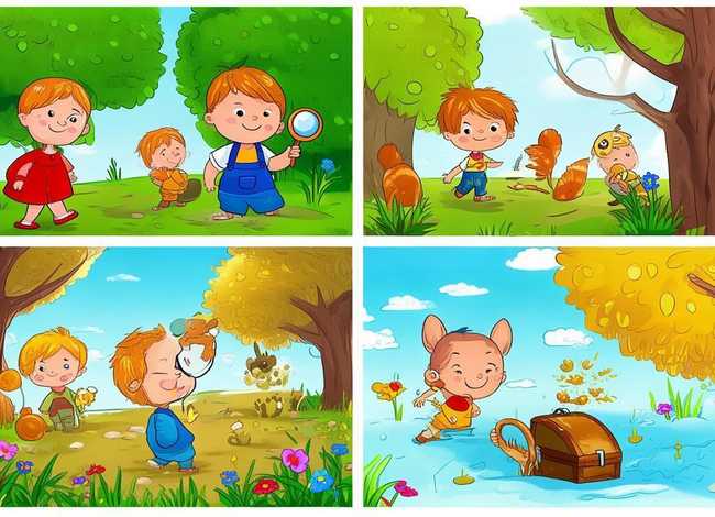 儿童四格故事绘画（幼儿园四格画故事）