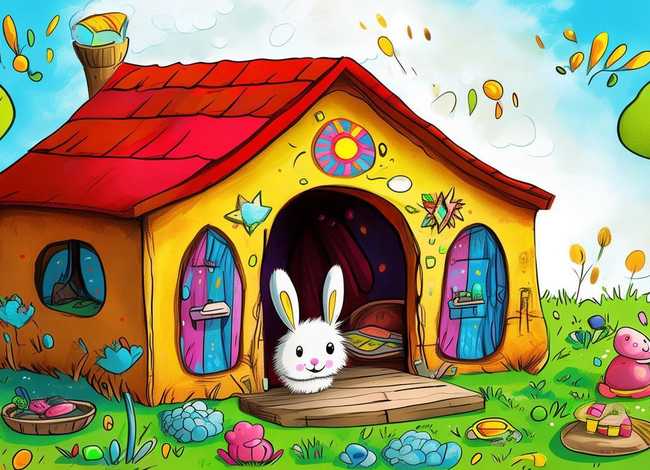 儿童画小兔子；儿童画小兔子的家