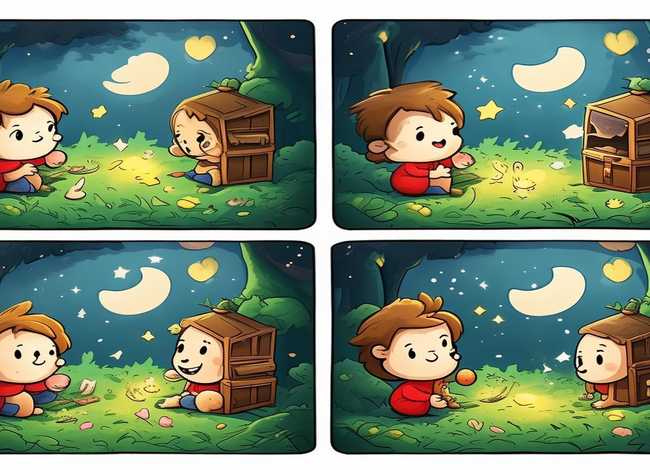 儿童故事四格漫画图片，幼儿四格漫画小故事