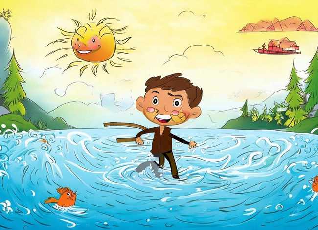 大禹治水儿童故事图片，大禹治水的图片儿童版