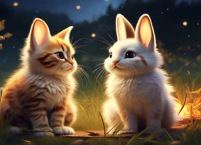 故事大全 睡前故事 小猫；故事大全 睡前故事 小猫和小兔子