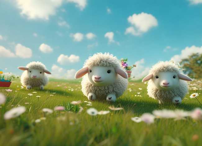 儿童故事三只小羊羔（少儿故事三只小羊）
