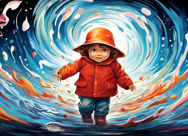 台风儿童简笔画 - 台风儿童简笔画彩色