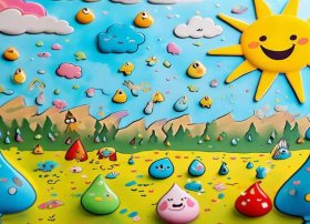 气象图画儿童画；气象图画儿童画图片大全