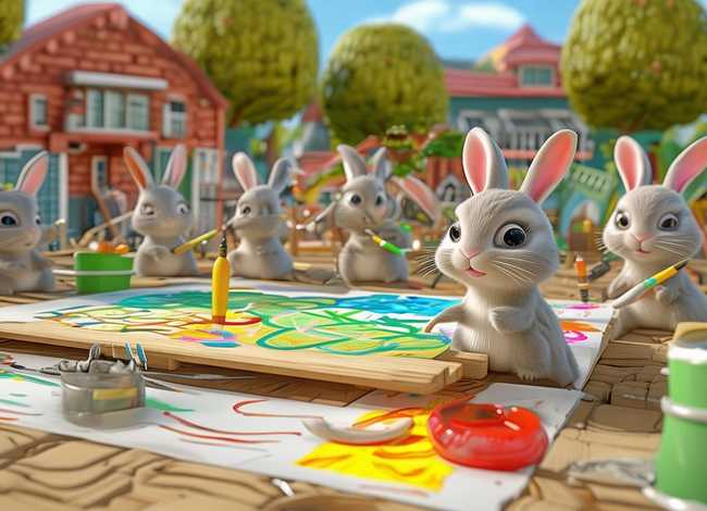 小兔子绘画幼儿园，小兔子绘画幼儿园图片