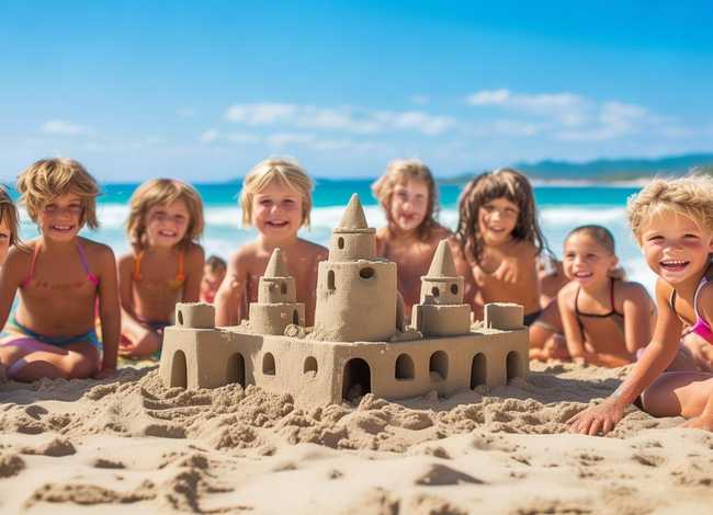 儿童沙滩城堡故事 - 儿童绘画课几分钟轻松完成沙滩城堡简笔画涂色