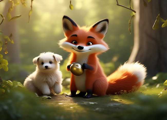儿童故事狐狸与狗；狐狸与小狗的故事