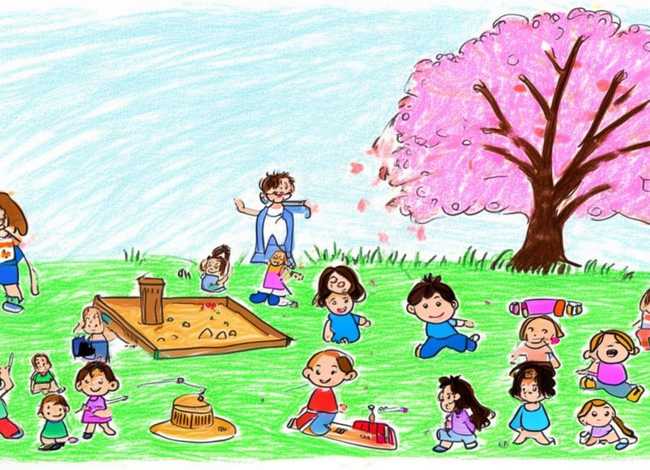 校园儿童画图片大全 - 校园儿童画图片大全简单