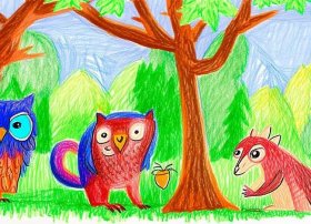 马克笔儿童画寓言故事；马克笔儿童画创作