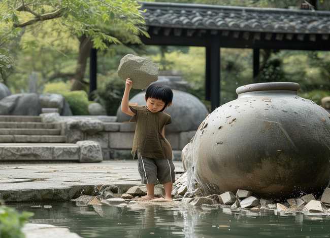 幼儿故事司马光砸缸（幼儿故事司马光砸缸故事配图）