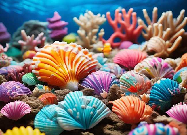 海底世界贝壳儿童画原创，海底世界贝壳简笔画图片大全