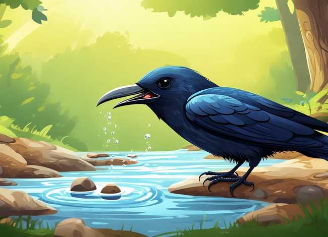 幼儿故事图画乌鸦喝水 - 幼儿绘本故事图画简单乌鸦喝水