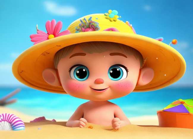 儿童防晒图片，儿童防晒图片卡通