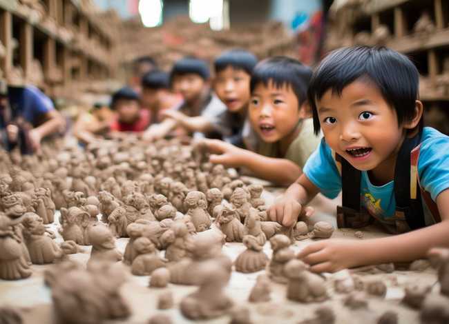 儿童制作惠山泥人成品，儿童制作惠山泥人成品图片