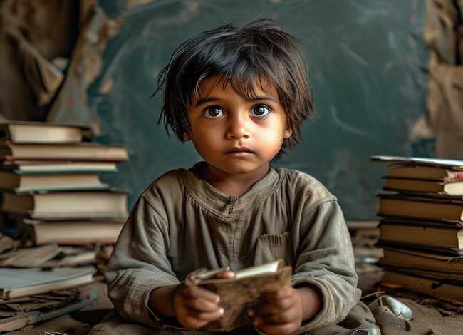 失学儿童海报，失学孩子