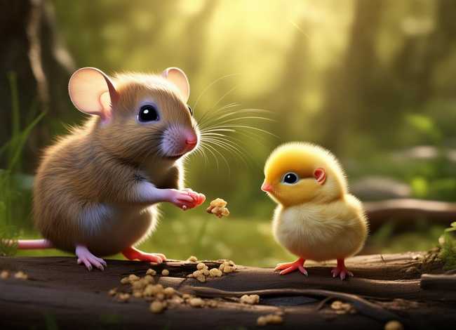 儿童故事小田鼠和老田鼠；小田鼠和小鸡的故事