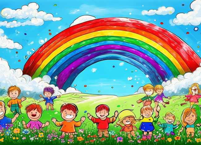 儿童彩虹颜色故事；彩虹的颜色儿童画
