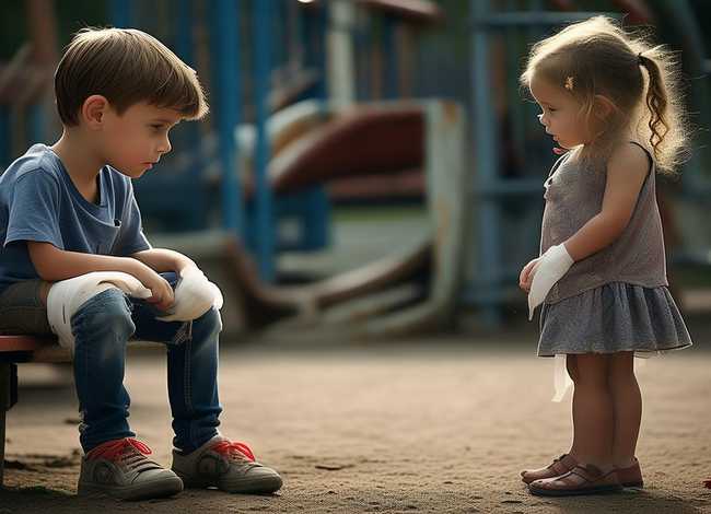 男童游乐场推落4岁女童致受伤 南宁7岁男孩在游乐场被推倒致骨折,谁该担责？