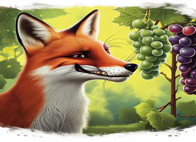 狐狸和葡萄的图片、狐狸和葡萄的图片 自己画的