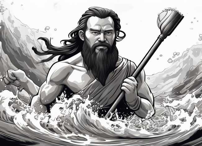 大禹治水的故事画片；大禹治水的故事画片简笔画