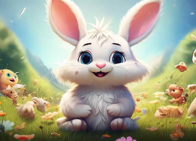 大白儿童画 儿童画大白兔图片大全