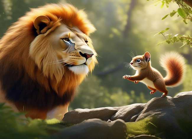 松鼠的故事，狮子和松鼠的故事