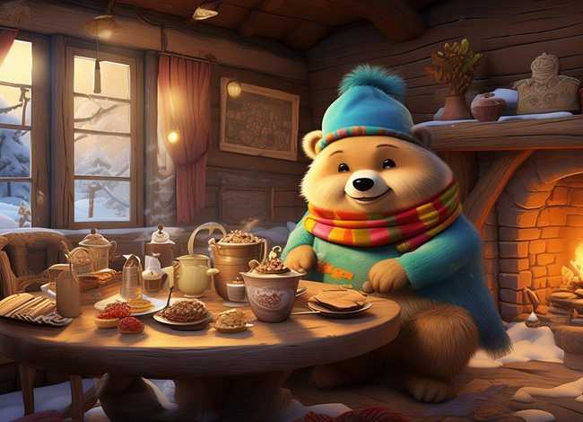 讲故事小熊请客 - 讲故事小熊请客PPT背景