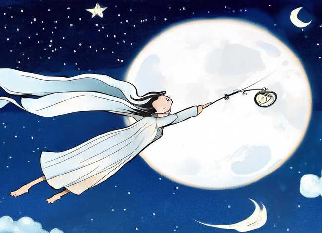 嫦娥奔月故事绘本儿童画 - 嫦娥奔月故事绘本插画