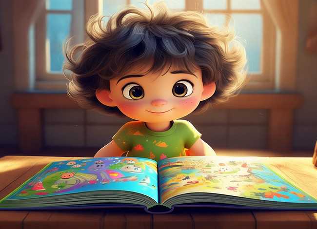 儿童插画看书；儿童插画看书图片