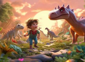 恐龙儿童故事图片，少儿恐龙的故事