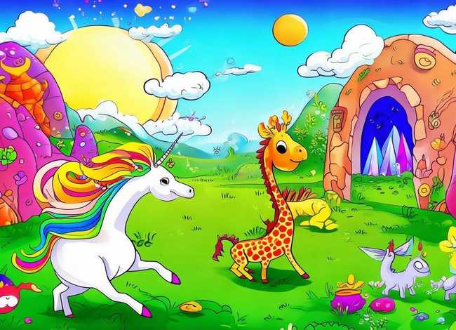 儿童画动物，儿童画动物王国