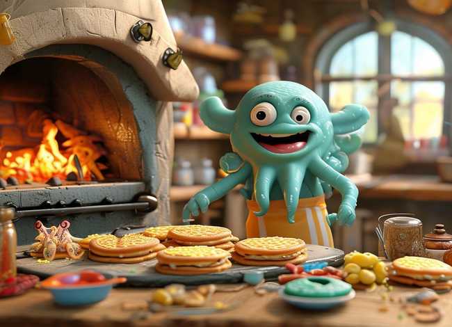 儿童故事章鱼叔叔的烤饼；章鱼的故事绘本