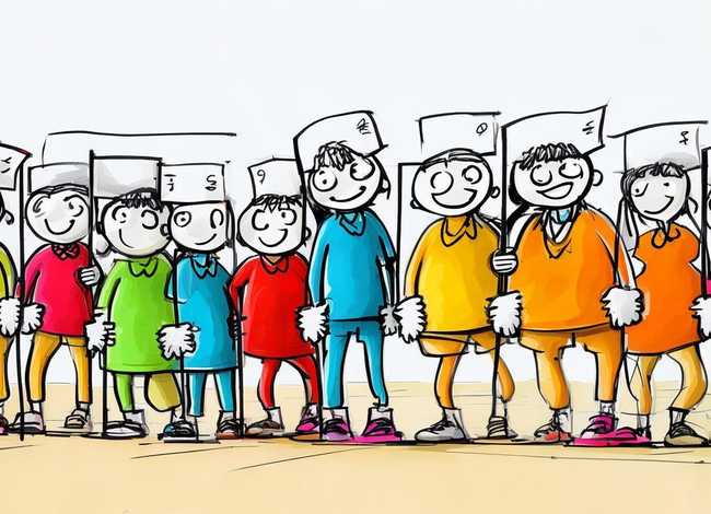 儿童排队卡通图片，儿童排队卡通图片简笔画